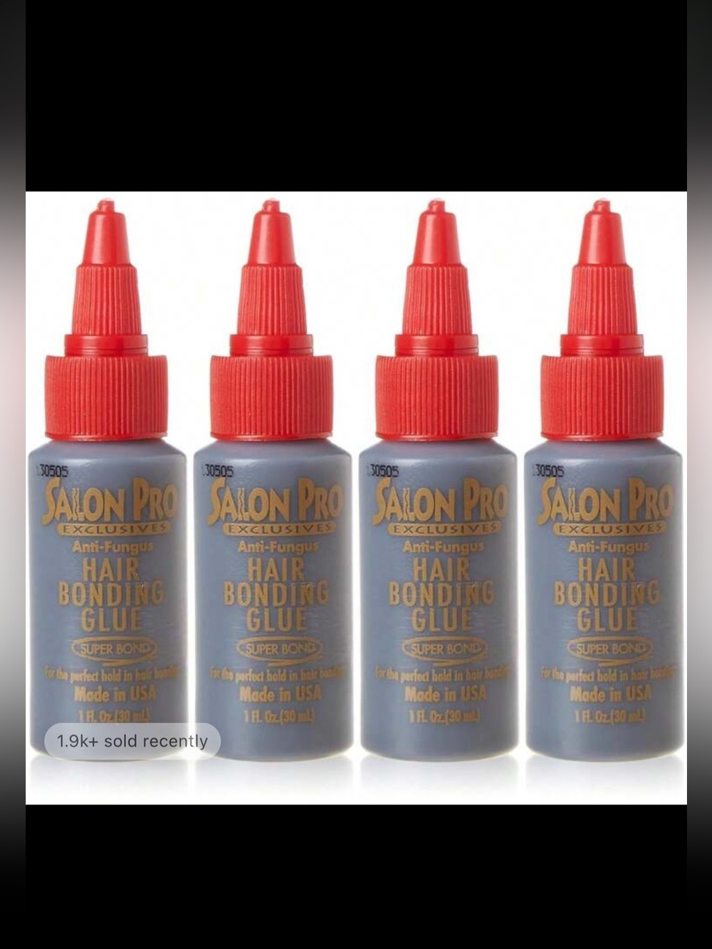 Salon Pro Hair Bonding Glue with Red Cap - Strong Hold (4 Pack)